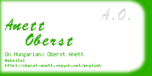 anett oberst business card